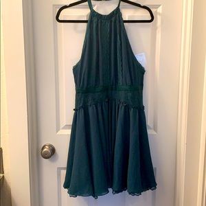Green halter dress NWOT
